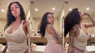Danielle Bregoli Nipple Pokies Sheer Outfit Strip Tease