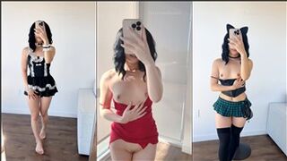 Funsizedasian Nude Mirror Dress Try On